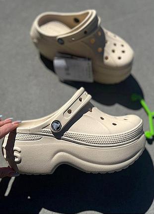 Женские кроксы сабо на платформе crocs bella clog bone crocs на платформе crocs crocs crocs crocs