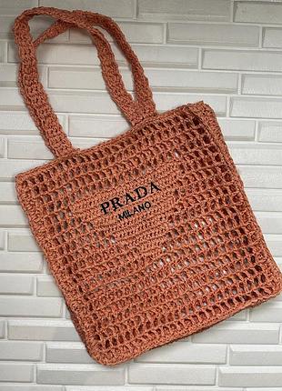 Сумка з рафії плетена prada
