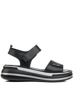 Босоножки женские черные на платформе 1502л