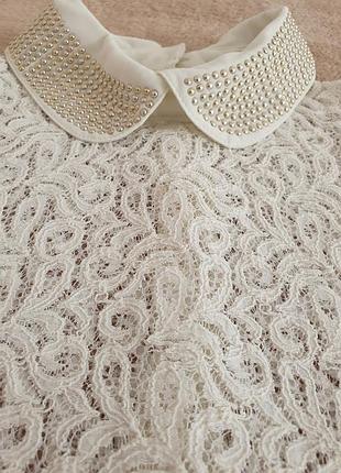 Блуза молочна кружево