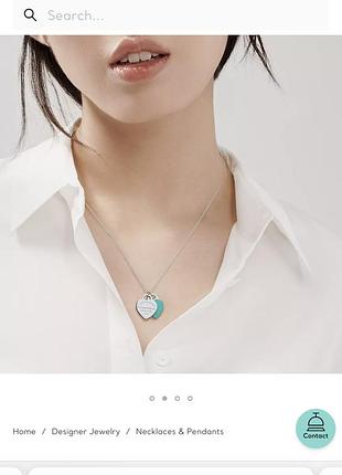 Срібна підвіска tiffany blue double heart tag pendant
