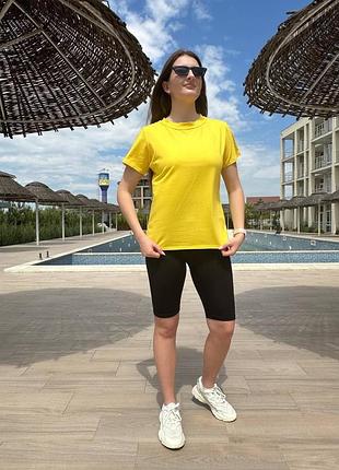 Женский костюм футболка и велосипедки| 2496