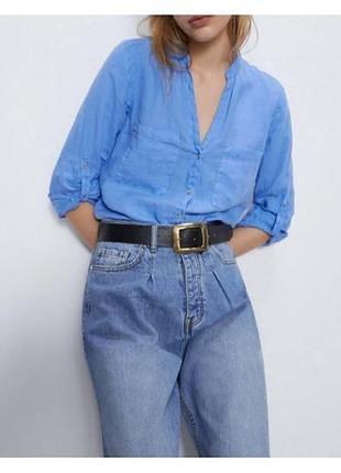 Льняная рубашка zara