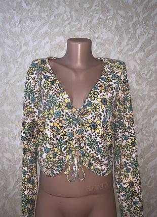 Стильна кофта-топ зі зборкою жатка великий розмір