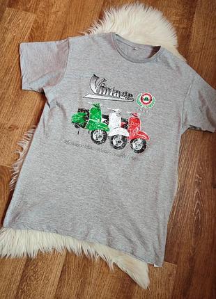 Футболка коттон с принтом m/l