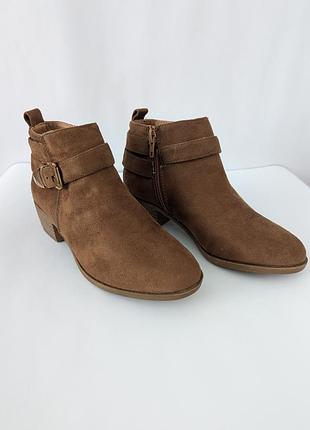 Женские ботинки new look,35, коричневые,челси,с каблуком,еко,штучная, замша,штучные, замшевые,козаки, закупить