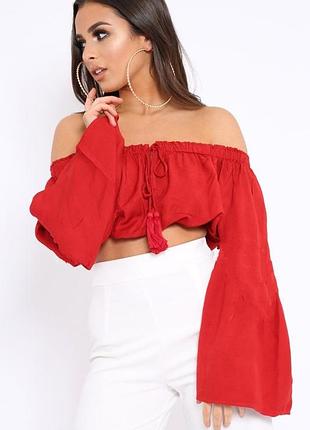 Красная блуза топ