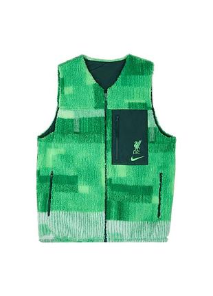Яркая двусторонняя жилетка безрукавка тедди nike l.f.c. liverpool