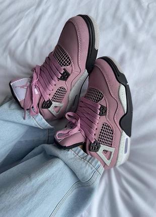 Женские кроссовки nike air jordan retro 4 orchid pink premium