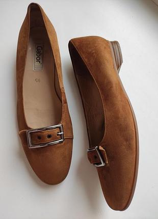 Туфли балетки женские лодочки gabor р.40-41/26.5см горчичного цвета