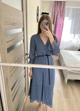 Платье длинное в горошек