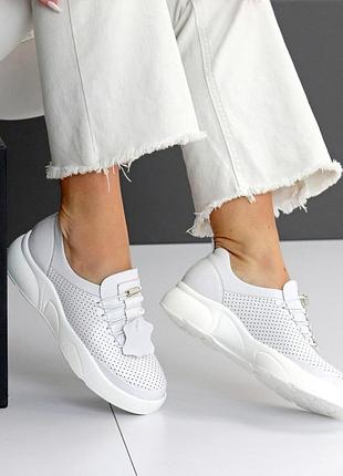 Сліпони білі шкіряні