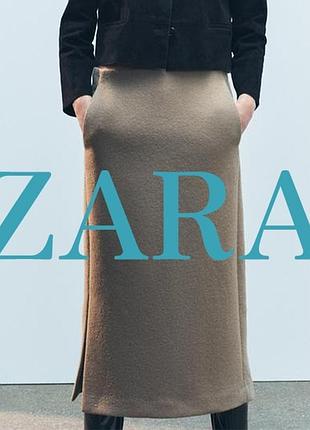 Zara  спідниця міді з вовни