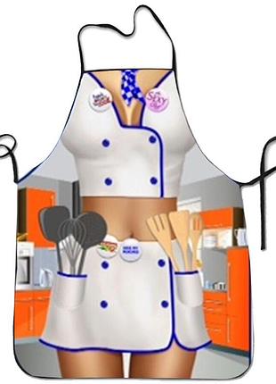 Фартух з приколом господиня 75 на 60 см різнобарвний