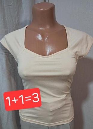 Стрейчевая базовая бежевая женская футболка