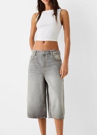 Шорти джинсові bershka, 36 розмір, сірі вдягала два рази