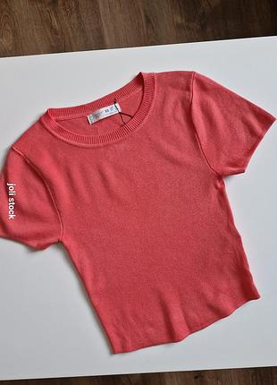 Трикотажный топ футболка коралл primark xs s 34 36 вискоза