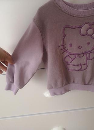 Свитшот hello kitty на 3-4 года 98 104 см кофта кофточка утепленная на девочку 5