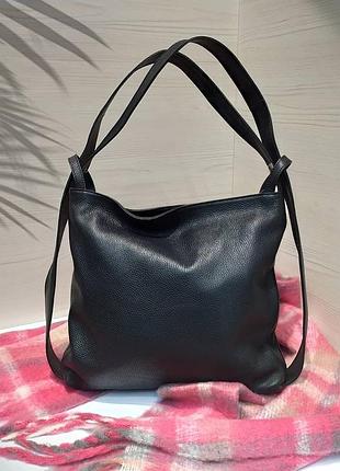 Шкіряна сумка-трансформер італійка велика містка