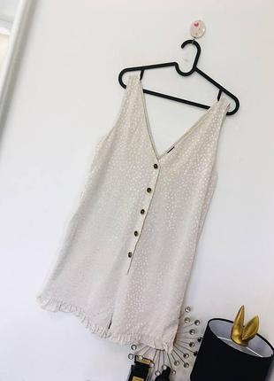 Бежевий жакардовий ромпер із кишенями river island м