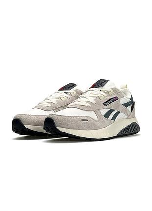 Reebok classic leather hexalite white grey beige 9