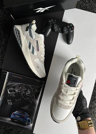 Reebok classic leather hexalite white grey beige 4
