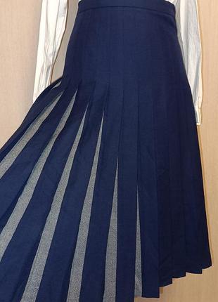 Шерстяная английская юбка в складочку