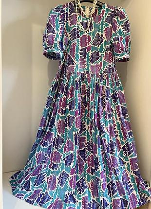 Винтажное очаровательное платье с рукавами буфы от laura ashley