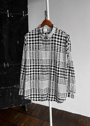 H&amp;m xookard allan womens black white geometric 49 shirt blouse long sleeve женская блуза, рубашка с длинным рукавом