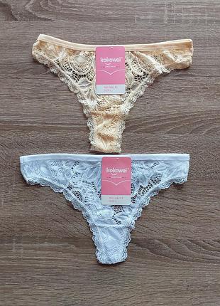 Труси стрінги з кружевом набір- 2 шт розмір 42