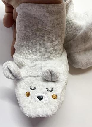 Хлопковые бархатные носочки пинетки на малыша