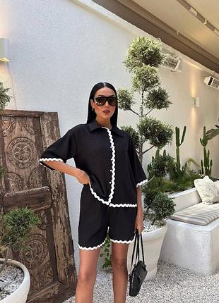 Женский костюм рубашка и шорты | 302