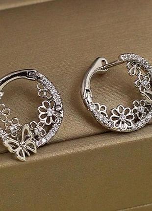 Серьги xuping jewelry отпуск 1,6 см серебристые