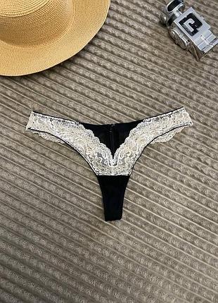 Жіночі трусики hunkemoller бежево чорні s-m мереживо