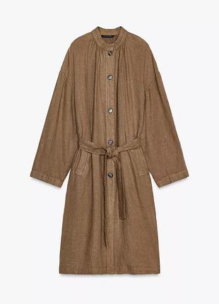 Пальто сюртук женское льняное zara new