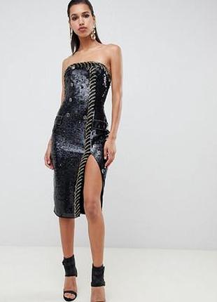 Шикарное платье брандо декориронное пайетками asos disign