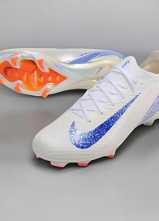 Бутси чоловічі підліткові air zoom mercurial vapor xvi elite fg white blue 39
