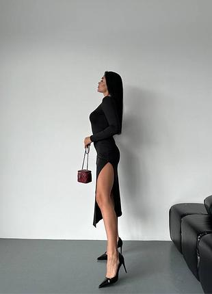 Женское платье с разрезом на бедре (2 цвета)