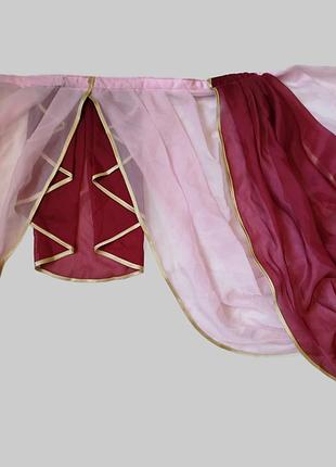 Красивый прозрачный ламбрекен бордовый с нежно розовым 2,40 м