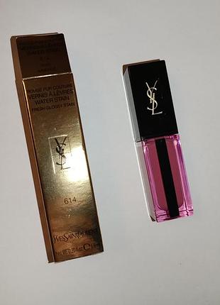 Уценка срока оригинал блеск для губ SAINT LAURENT SILK TIE лаковый эффект 614