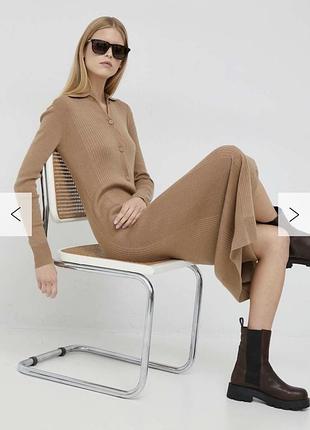 Трикотажное платье calvin klein шерсть платье миди Ess hilfiger