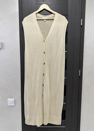 Подовжений кардиган без рукавів