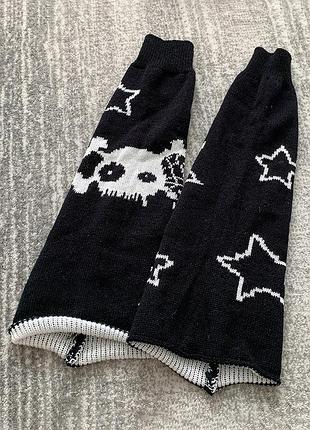 Гетри аніме чорні з черепом 5651 гранж підліткові гетри-кльош зірки павутиння різні ноги асиметрія