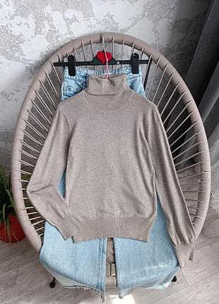 Базовий светр гольф пісочний h&m 2