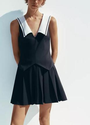 Короткое синее платье женский zara new