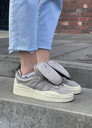 Женские кроссовки adidas campus x bad bunny brown beige