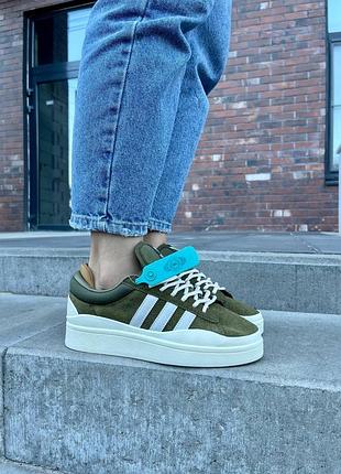 Женские кроссовки adidas campus light x bad bunny low wild moss