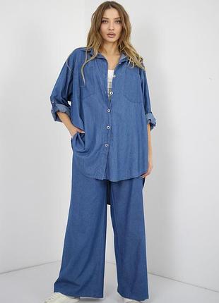 Брючный коттоновый  костюм