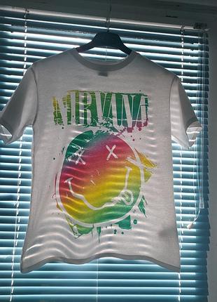 Жіноча бавовняна футболка (мерч) nirvana (next england) xs-s