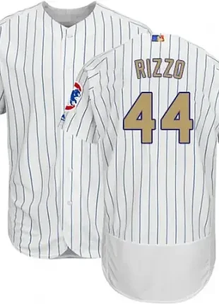 Men's majestic chicago cubs #44 anthony rizzo authentic white 2017 gold program flex base mlb jersey